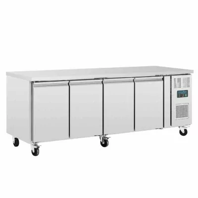 POLAR - Table réfrigérée positive inox 4 portes, capacité 476 L