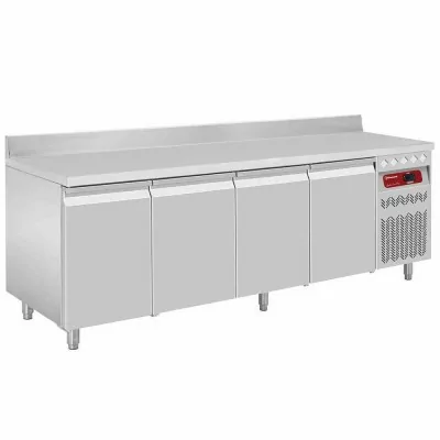 DIAMOND - Table frigorifique ventilée 4 portes GN 1/1 capacité 550 L avec dosseret