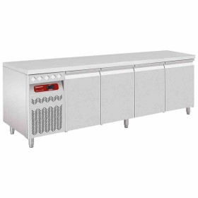 DIAMOND - Table frigorifique ventilée 4 portes GN 1/1 550 L avec dosseret et groupe à gauche