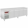 DIAMOND - Table frigorifique ventilée 4 portes GN 1/1 550 L avec dosseret et groupe à gauche