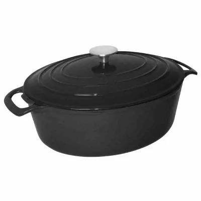 VOGUE - Grande cocotte ovale noire 6L