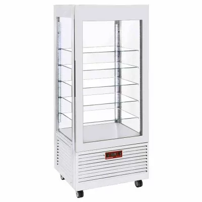 DIAMOND - Vitrine blanche 4 faces positive, ventilée, 480 L