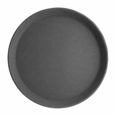 OLYMPIA - Plateau rond antidérapant en polypropylène noir Ø280 mm