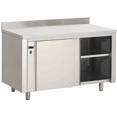 GASTRO M - Armoire chauffante inox avec dosseret 850 x 1400 x 700 mm