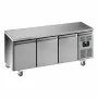 L2G - Meuble froid pâtissier central 3 portes dessus inox