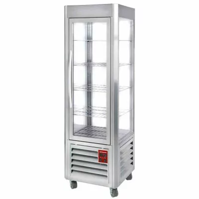 DIAMOND - Vitrine panoramique positive inox 360 L 5 grilles