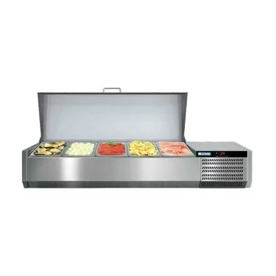 AFINOX - Vitrine réfrigérée GN 1/3 couvercle inox largeur 1260 mm