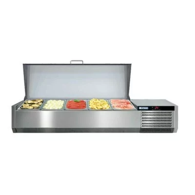 AFINOX - Vitrine réfrigérée GN 1/3 couvercle inox largeur 1300 mm