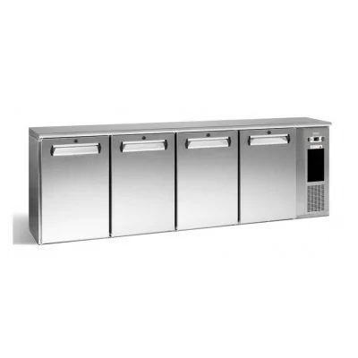 GAMKO - Arrière de bar inox 4 portes pleines personnalisables