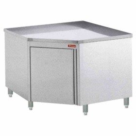 DIAMOND - Table sur armoire neutre à angle 90° inox AISI 304