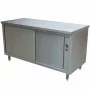 DIAMOND - Table sur armoire chauffante avec portes coulissantes P. 700 mm L. 2000 mm