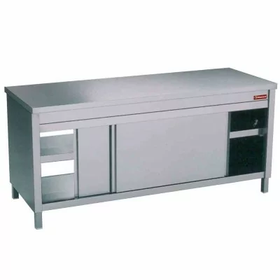 DIAMOND - Meuble inox traversante centrale AISI 304 P. 700 mm L. 1600 mm