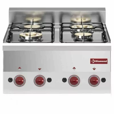 DIAMOND - Cuisinière Top 4 brûleurs gaz série 600