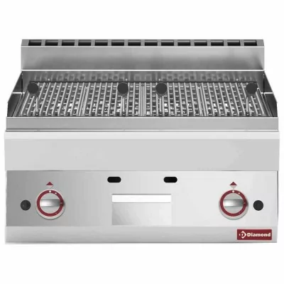 DIAMOND - Grill pierre de lave gaz grille en fonte L. 700 mm