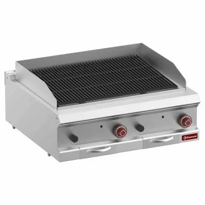 DIAMOND - Grill pierre de lave module 1/1 grille fonte double face L. 800 mm