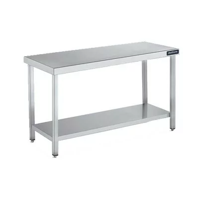 DISTFORM - Table inox centrale étagère P. 500 mm L. 1600 mm