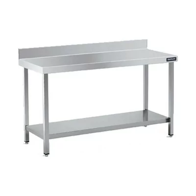 DISTFORM - Table inox adossée étagère P. 500 mm L. 1400 mm