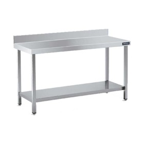 DISTFORM - Table inox adossée étagère P. 500 mm L. 1800 mm