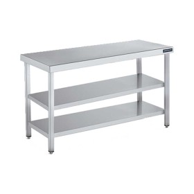 DISTFORM - Table inox centrale 2 étagères P. 550 mm L. 1200 mm