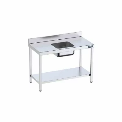 DISTFORM - Table du chef 1500x600 avec bac central et étagère