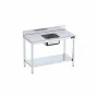 DISTFORM - Table du chef 1500x600 avec bac central et étagère