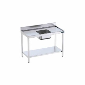 DISTFORM - Table du chef 1600x600 avec bac central, bord anti-ruissellement et étagère