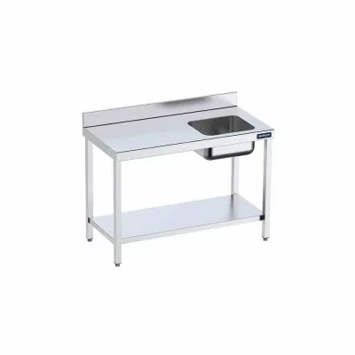 DISTFORM - Table du chef 1000x600 avec bac droite et étagère