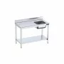 DISTFORM - Table du chef 1200x600 avec bac droite et étagère