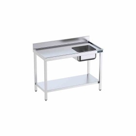 DISTFORM - Table du chef 1200x600 avec bac droite, bord anti-ruissellement et étagère