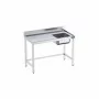 DISTFORM - Table du chef 1000x600 avec bac droite, bord anti-ruissellement et renforts