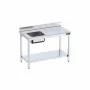 DISTFORM - Table du chef 2400x600 avec bac gauche et étagère