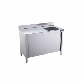 DISTFORM - Table du chef 2400x600 avec portes et bac à droite