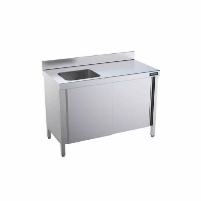 DISTFORM - Table du chef 1000x600 avec portes et bac à gauche