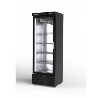 CORECO - Armoire gourmet 1 porte vitrée positive extérieur noir intérieur inox