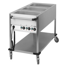 CASSELIN - Chariot bain-marie à eau 3 cuves GN 1/1