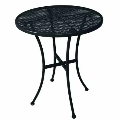 BOLERO - Table de bistro ronde en acier ajouré noire Ø 600 mm