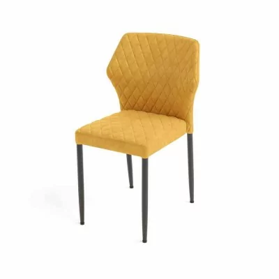 VEBA - Chaise empilable Louis Jaune revêtement velours ignifugé