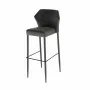 VEBA - Tabouret de bar Louis Noir revêtement cuir synthétique ignifugé