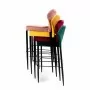 VEBA - Tabouret de bar Louis Jaune revêtement velours ignifugé