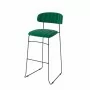 VEBA - Tabouret de bar Mundo Vert revêtement velours ignifugé