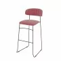 VEBA - Tabouret de bar Mundo Rose revêtement velours ignifugé