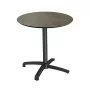 VEBA - Table de bistrot X Cross avec piètement noir + plateau HPL Midnight Marble Ø 70 cm