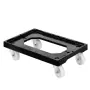 GILAC - Socle rouleur 4 roues pivotantes - chape inox - noir