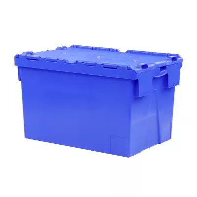 GILAC - Bac 600 x 400 x 365 mm 65 L éco avec couvercle intégré - bleu