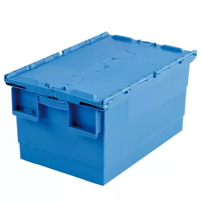 GILAC - Bac 600 x 400 x 315 mm 55 L avec couvercle intégré - bleu