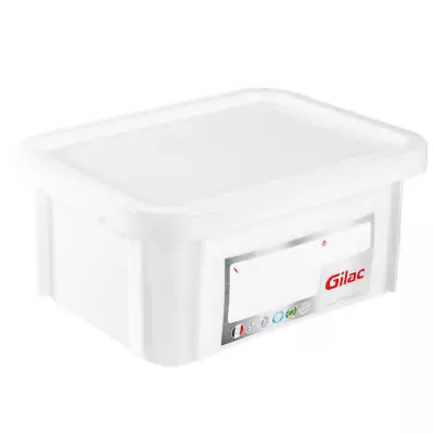 GILAC - Bac HACCP 12 L rectangulaire + couvercle - blanc 