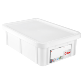 GILAC - Bac HACCP 25 L rectangulaire + couvercle - blanc 