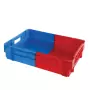 GILAC - Bac plein empilable emboîtable 600 x 400 x 144 mm bicolore 25 L – bleu/rouge