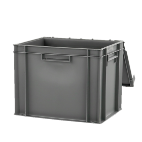 GILAC - Bac plein 400 x 300 x 330 mm 30 L + couvercle solidaire - gris