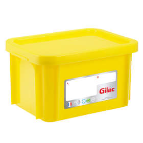 GILAC - Bac HACCP 15 L rectangulaire + couvercle - jaune 